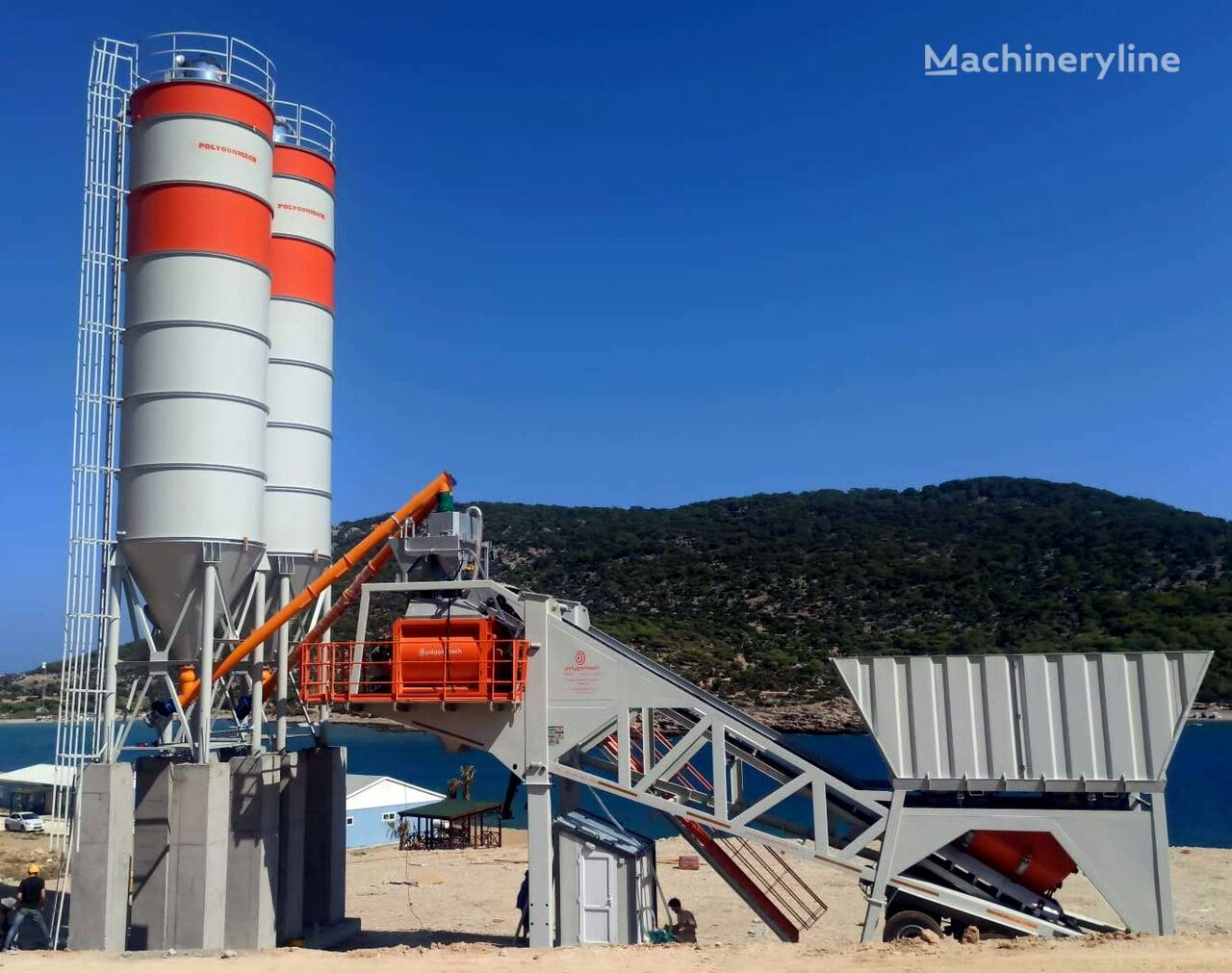 uus betoonitehas Polygonmach 100 m3 per hour mobile concrete batching plant
