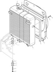 радиатор охлаждения двигателя для экскаватора-погрузчика Komatsu WB93, WB91R, WB93R, WB93S, WB97R, WB97S